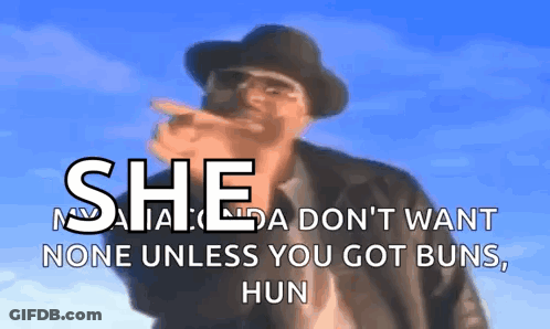 Man Pointing With She N't Want None Buns GIF