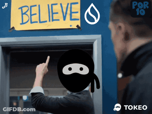 Man Points To Believe Sign GIF