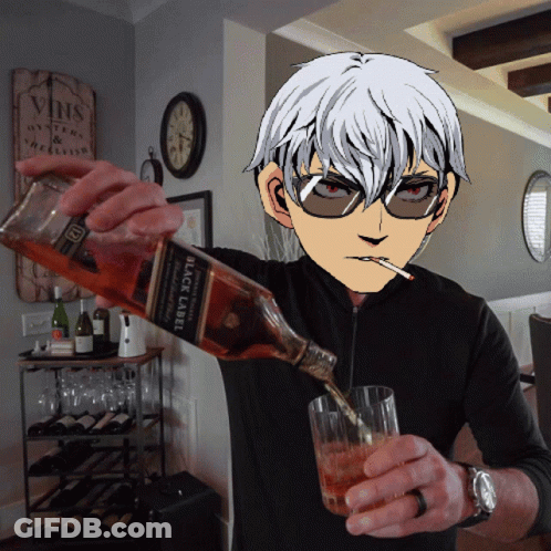 Man Pouring Black Label Scotch Into Glass GIF