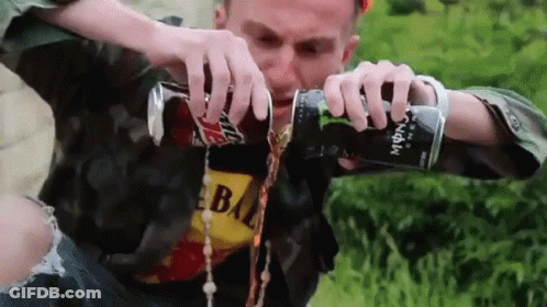 Man Pouring Monster Energy Drink GIF
