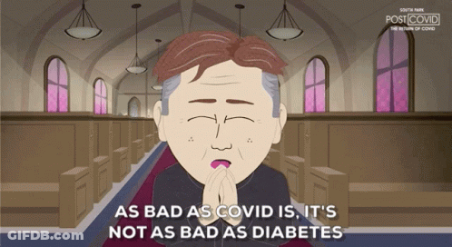 Man Praying In Church Saying Covid Not As Bad As Diabetes GIF