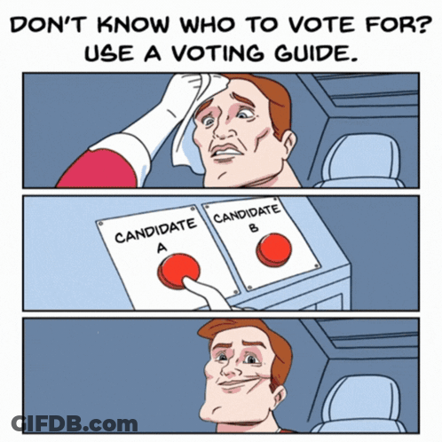 Man Preparing To Vote For Candidate A Or B GIF