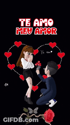 Man Proposing To Woman Te Amo Meu Amor GIF