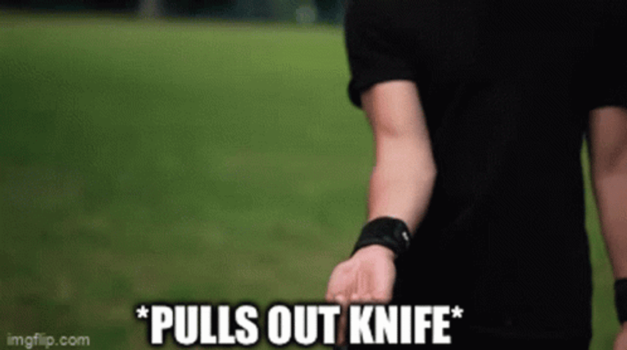 Man Pulls Out Karambit Knife GIF