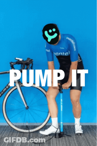 Man Pumping Bicycle Saying Pump It GIF