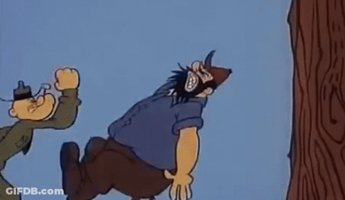 Man Punched In Face By Another Man In Front Of Tree GIF