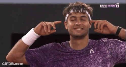 Man Purple Shirt Covering Ears Watching Bein Sports GIF
