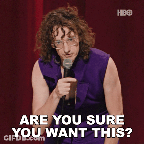 Man Purple Vest Microphone Says Are You Sure GIF