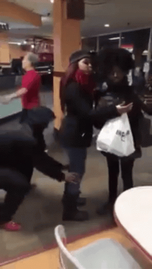 Man Push Girl Result In Broken Ankles GIF