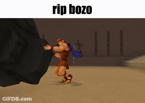 Man Pushing Black Object Rip Bozo GIF