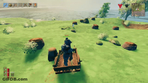 Man Pushing Cart GIF