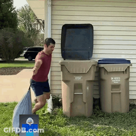 Man Pushing Garbage Can 04 60573 GIF