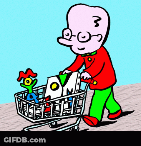 Man Pushing Shopping Cart GIF