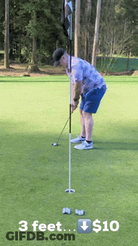 Man Putting Golf Ball On 3-Foot Green GIF
