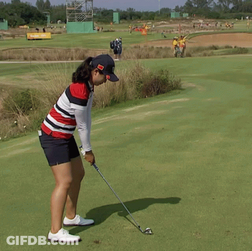 Man Putting Golf Ball On Green Putt Down Still Golfing Clown GIF