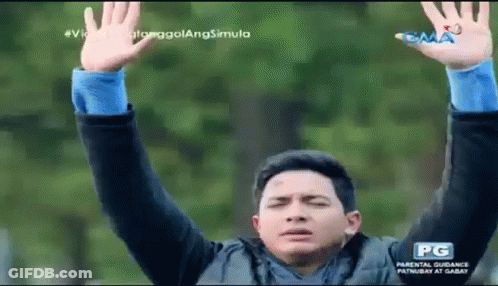 Man Raising Hands With Parental Guidance Sticker GIF