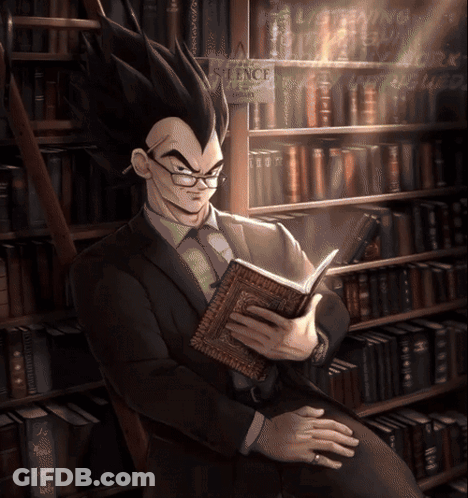 Man Reading Book In Library Silence GIF