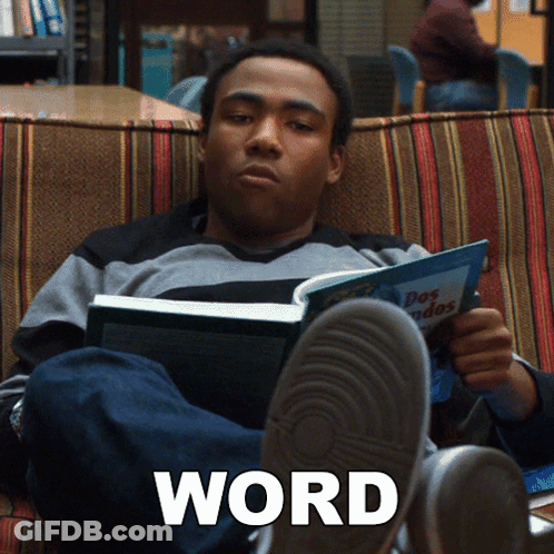 Man Reading Book On Couch Word Word GIF