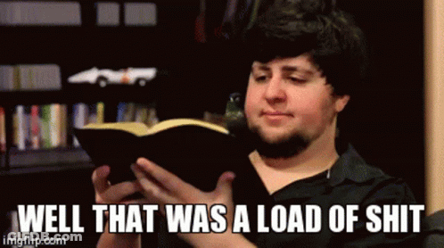 Man Reading Book Saying Well That Was A Load Of Shit GIF