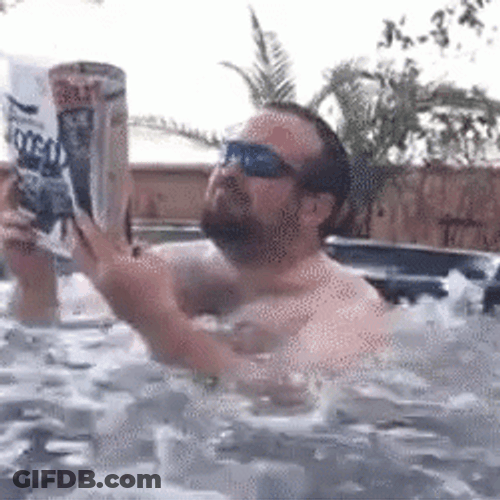 Man Reading In The Hot Tub GIF