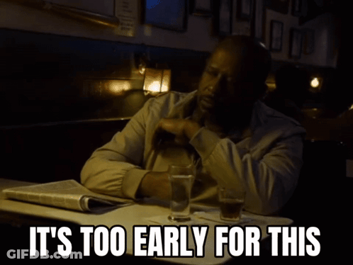 Man Reading Newspaper It's Too Early For This GIF
