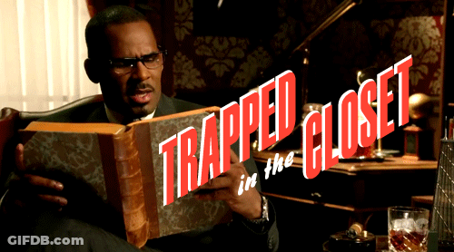 Man Reading Trapped In The Closet GIF
