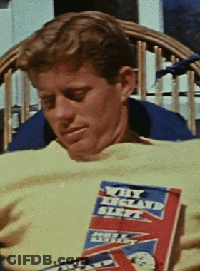 Man Reading Why England Slept GIF