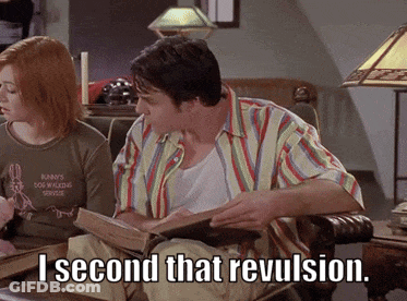Man Reading Woman Says I Second That Revulsion GIF