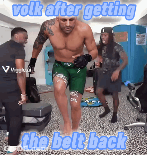 Man Ready For Fight Volks After Getting Belt Back GIF