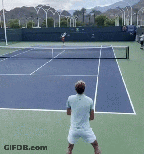 Man Ready To Serve Tennis Ball GIF