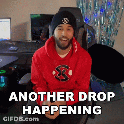 Man Red Hoodie Black Beanie Says Another Drop Happening GIF