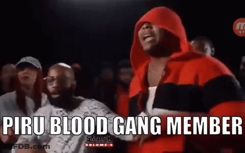 Man Red Hoodie Says Piru Blood Gang Member GIF