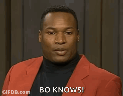 Man Red Jacket Black Turtleneck Saying Bo Knows GIF