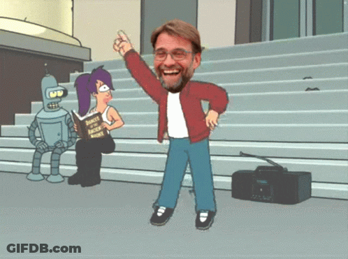 Man Red Jacket Dancing Robot Woman Jazz Book GIF