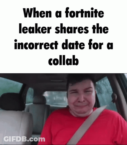 Man Red Shirt Back Seat Saying When Fortnite Leaker GIF