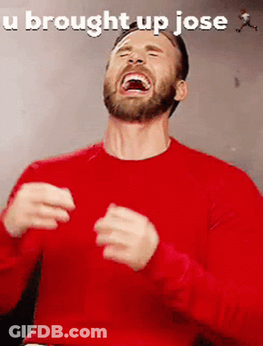 Man Red Sweater Laughing U Brought Up Jose GIF