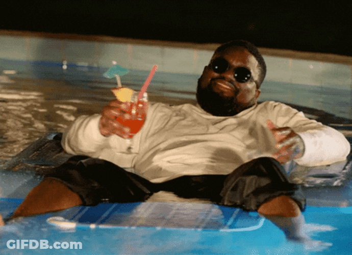 Man Relaxing In Pool GIF