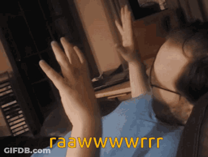 Man Relaxing Rawr Hand Gesture GIF