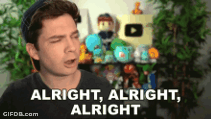 Man Repeating Alright Alright Alright GIF