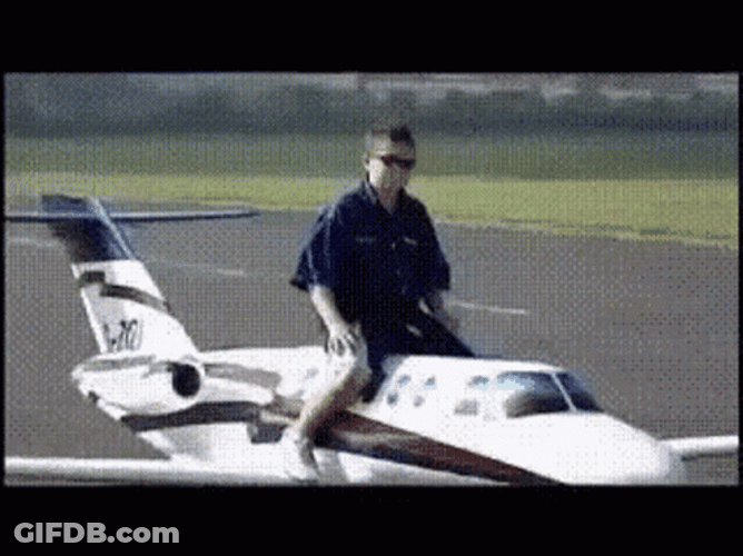 Man Ride On Little Plane How Funny GIF