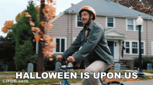 Man Riding Bike Halloween Is Upon Us GIF