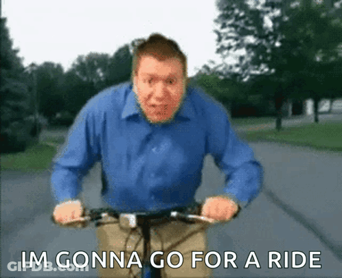 Man Riding Bike Im Gonna Go For Ride GIF