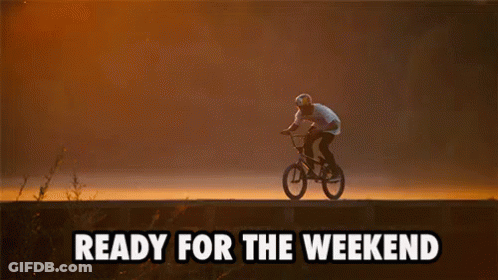 Man Riding Bike In Air Ready For Weekend GIF
