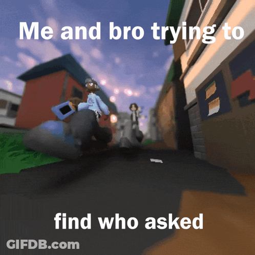 Man Riding Bike Saying Me And Bro Trying To Find Who Asked GIF