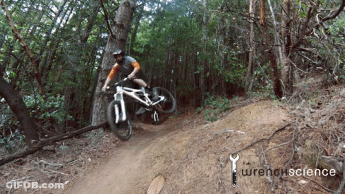 Man Riding Bike With Wrench Science Logo GIF