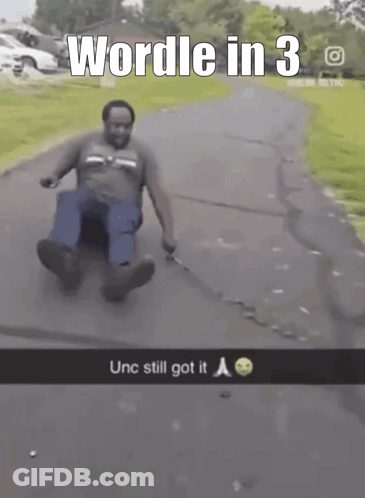 Man Riding Blue Cooler Down Road Wordle In 3 GIF