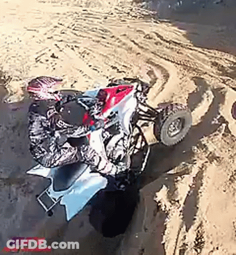 Man Riding Four Wheeler In Sand GIF