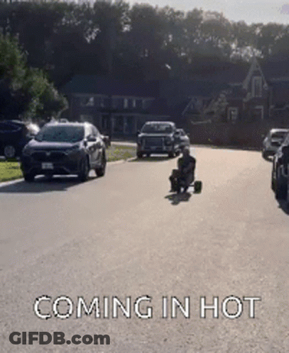 Man Riding Go Kart Coming In Hot GIF
