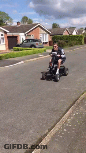 Man Riding Go Kart GIF
