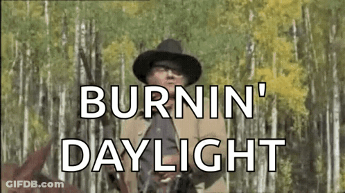 Man Riding Horse Burnin' Daylight GIF